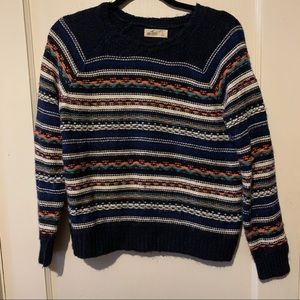 Navy/Orange striped vintage Hollister sweater